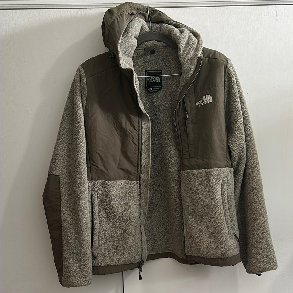 The North Face Denali brown/gray Fleece Jacket w/ hood